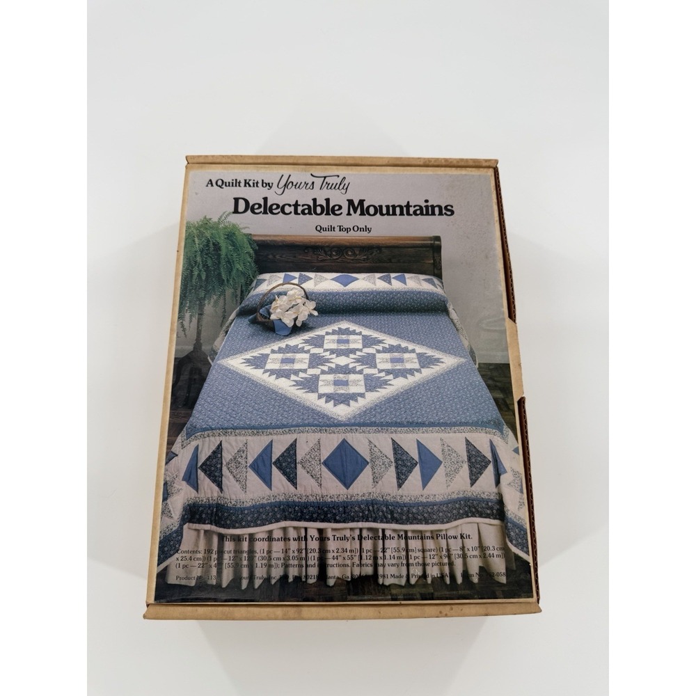 Vintage 1981 Yours Truly Delectable Mountains Quilt Top Kit Fabric Pattern USA